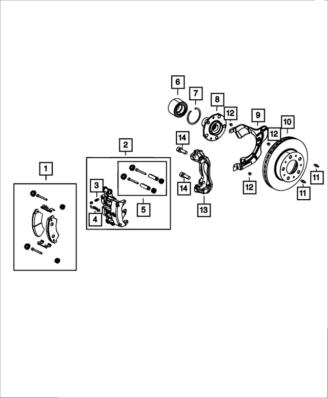 68133197AA - : Disc Brake Caliper Assembly, Left for Mopar Image