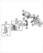 68133197AA - Brakes: Disc Brake Caliper Assembly, Left for Ram: ProMaster 1500, ProMaster 2500, ProMaster 3500 Image