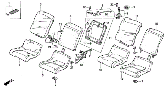 Rear Seat for 1993 Honda Prelude #0