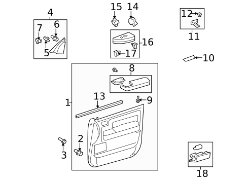 Interior Trim - Front Door for 2016 Toyota Sequoia #0