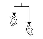 287513S100 - Exhaust: Catalytic Converter Gasket for Genesis: G70, G80, G90 | Hyundai: Azera, Elantra, Elantra GT, Equus, Genesis, Genesis Coupe, Palisade, Santa Cruz, Santa Fe, Santa Fe Sport, Santa Fe XL, Sonata, Tucson, Veracruz Image