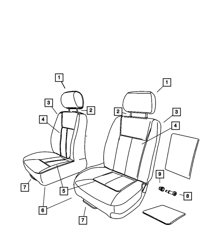 1RQ56BD5AA - Interior Trim: Front Seat Back, Right for Mopar Image