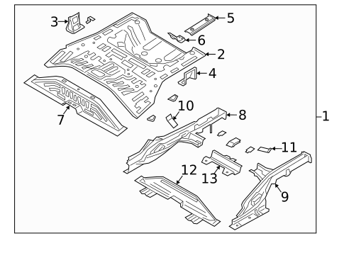 Rear Floor & Rails for 2021 Hyundai Kona Electric #0