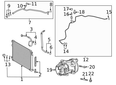 Condenser, Compressor & Lines for 2020 Toyota Camry #2