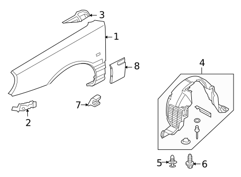 Exterior Trim - Fender for 2005 Kia Amanti #0