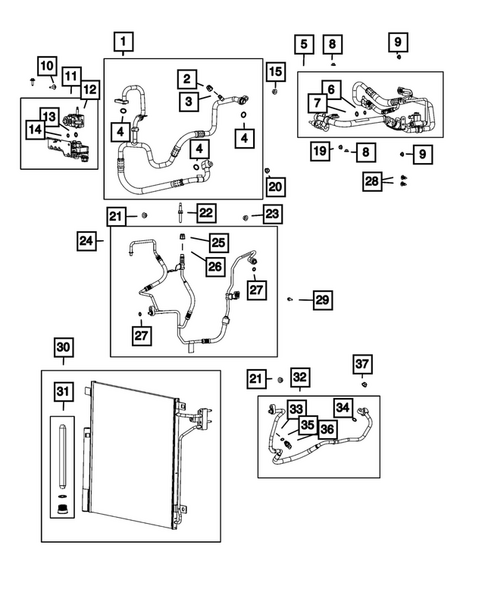 Air Conditioner and Heater Plumbing for 2025 Jeep Grand Cherokee #0