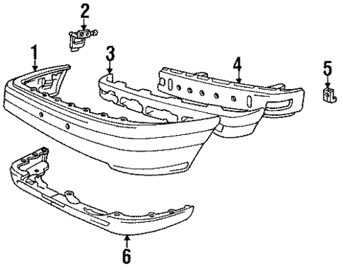 Bumper & Components - Front for 1991 Hyundai Excel #0
