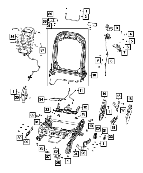 Front Seats - Adjusters, Recliners, Shields and Risers for 2024 Jeep Wrangler #0
