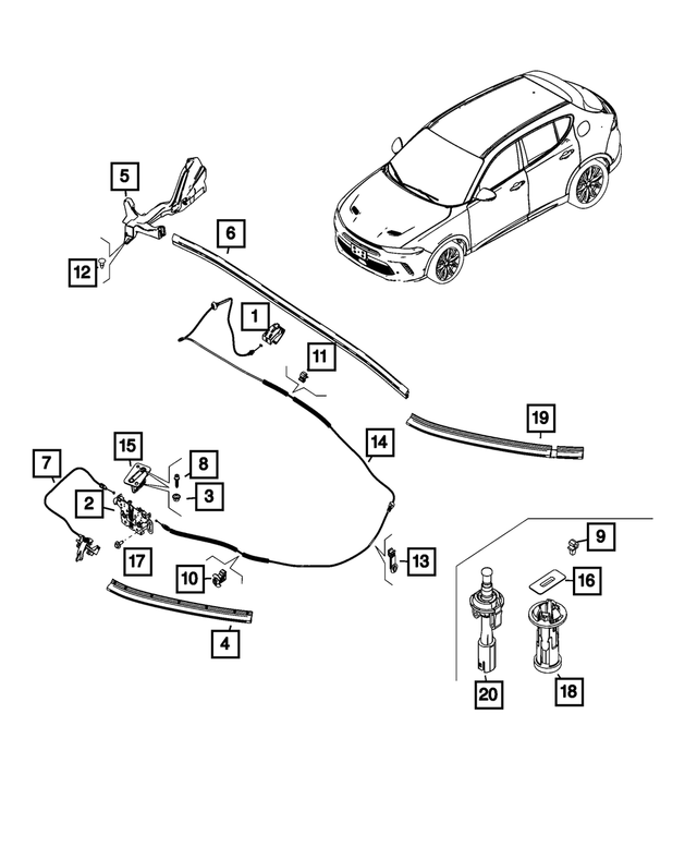 68350522AA - Body Sheet Metal Except Doors: Inside Release Handle for Mopar Image image