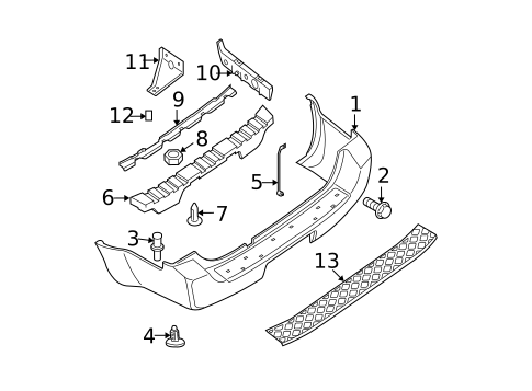 Bumper & Components - Rear for 2008 Nissan Pathfinder #0