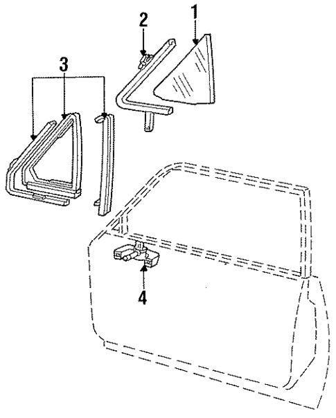 Glass - Front Door for 1986 Mercury Marquis #5