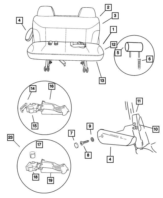 UE682L5AA - Interior Trim: Rear Seat Back for Mopar Image