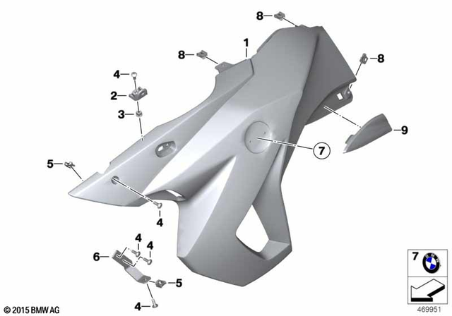 46637698575 - : Left Trim Panel Bracket for BMW-Motorrad Image