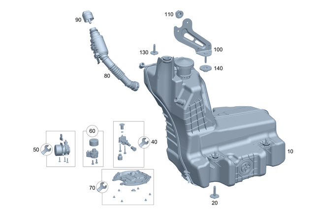 2064707402 - Fuel System: Nox Reducing Agent Tank for Mercedes-Benz: 300C, 300CD, C300, C43 AMG, C63 AMG S E Performance, CLE300, CLE450, CLE53 AMG Image image