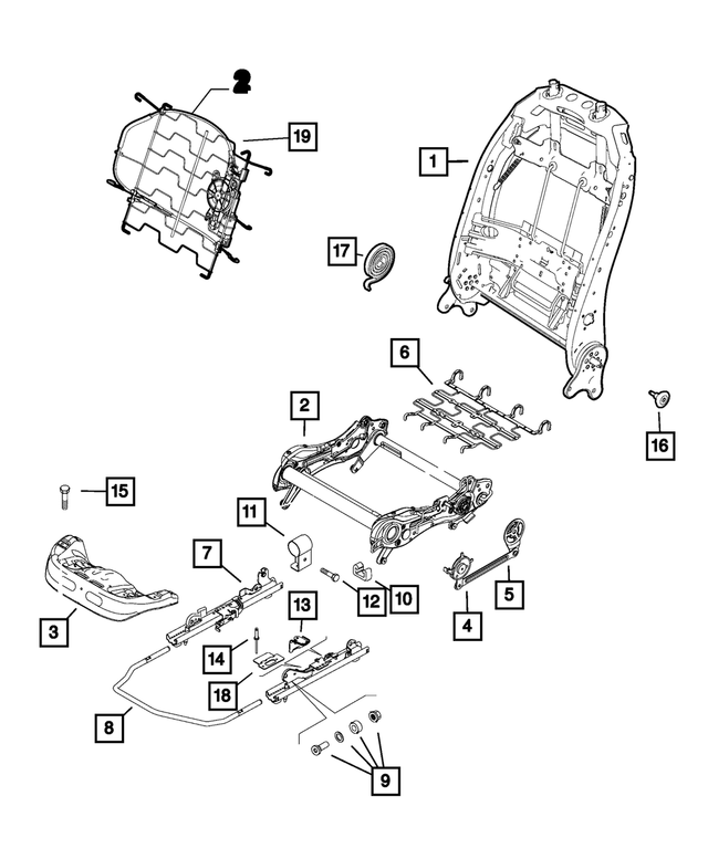 68284385AA - Interior Trim: Front Seat Recliner Lever for Mopar Image