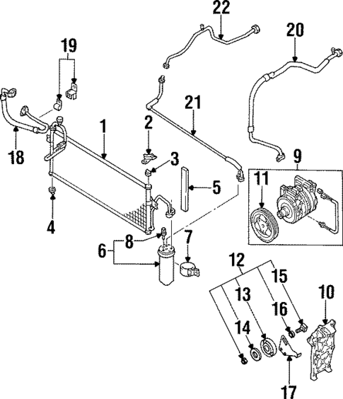 Condenser, Compressor & Lines for 1995 Nissan Sentra #0
