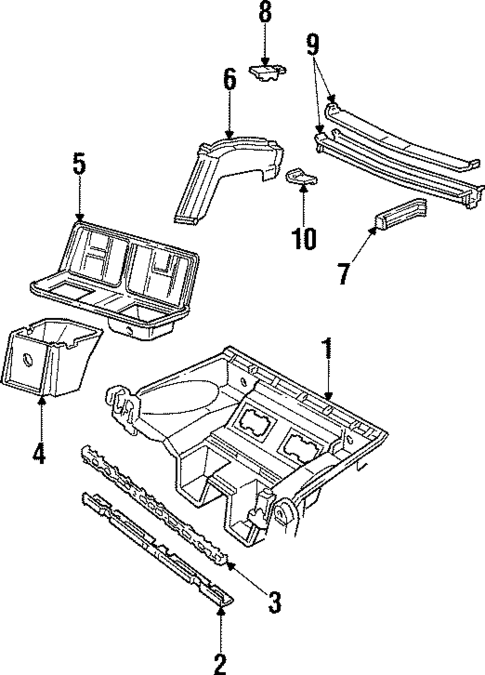 Rear Floor & Rails for 1995 Chevrolet Corvette #0