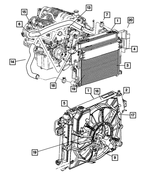 Radiator and Related Parts for 2007 Jeep Grand Cherokee #1