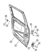 68564370AA - Doors, Door Mirrors and Related Parts: Rear Door Outer Repair Panel, Right for Mopar Image