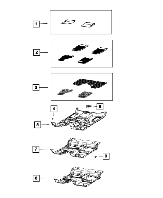 1TP72LU7AB - Interior Trim: Floor - Front Mat Kit for Mopar Image
