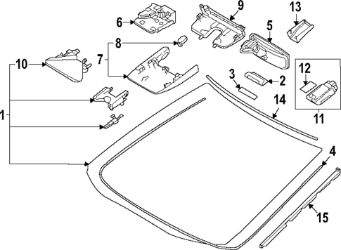Glass - Windshield for 2025 Lexus NX350h #1
