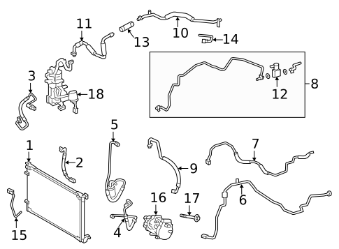 Condenser, Compressor & Lines for 2017 Toyota Prius Prime #0