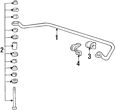 Stabilizer Bar & Components for 1985 Mitsubishi Galant #0