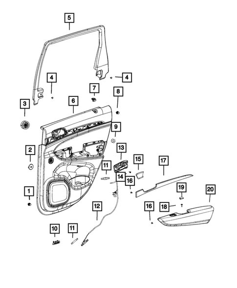 Door Trim Panels - Front and Rear for 2022 Jeep Grand Cherokee WK #1
