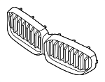 51139464219 - Body: Upper Grille for BMW: 530e, 530e xDrive, 530i, 530i xDrive, 540i, 540i xDrive, M5, M550i xDrive Image