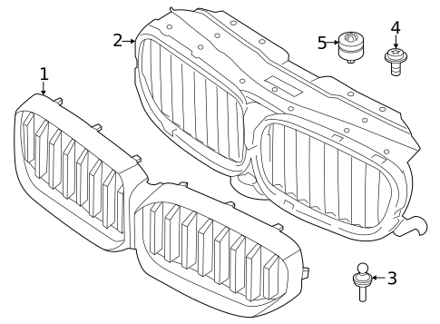 Grille & Components for 2021 BMW 530e xDrive #4