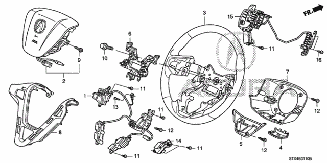 Steering Wheel (SRS) for 2012 Acura MDX #0