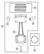68061157AC - 5.7L Gas; Engine: Piston Pin And Rod for Mopar Image image