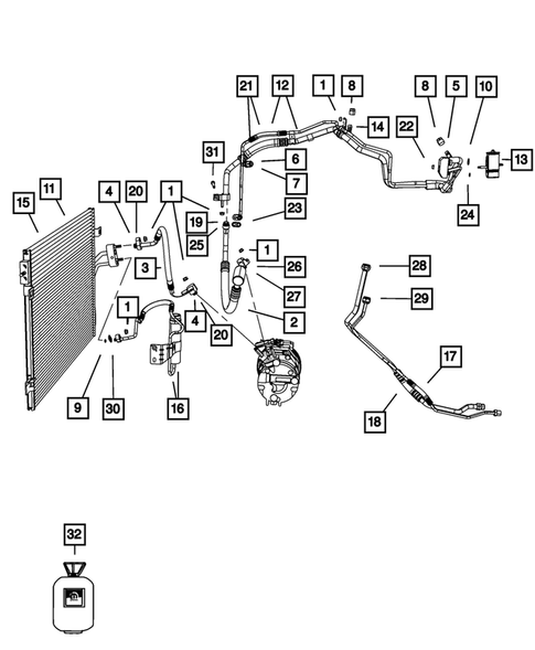 Air Conditioner and Heater Plumbing for 2010 Dodge Journey #0
