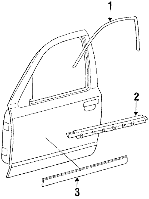 Exterior Trim - Front Door for 1996 Ford Crown Victoria #0