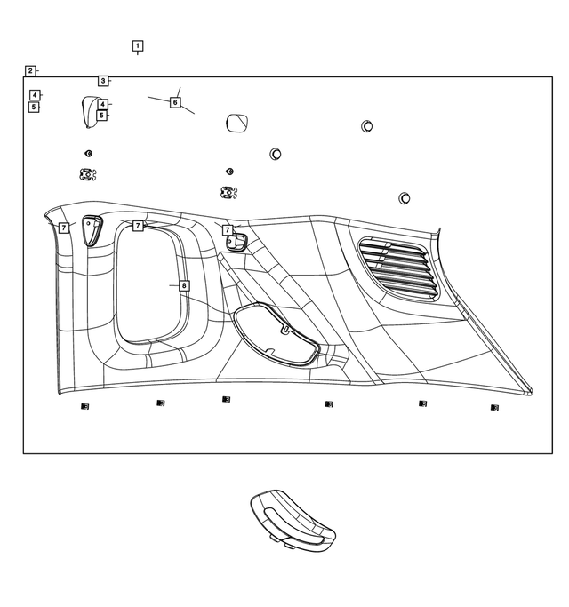 5US22DX9AD - Interior Trim: Quarter Trim Panel for Mopar Image