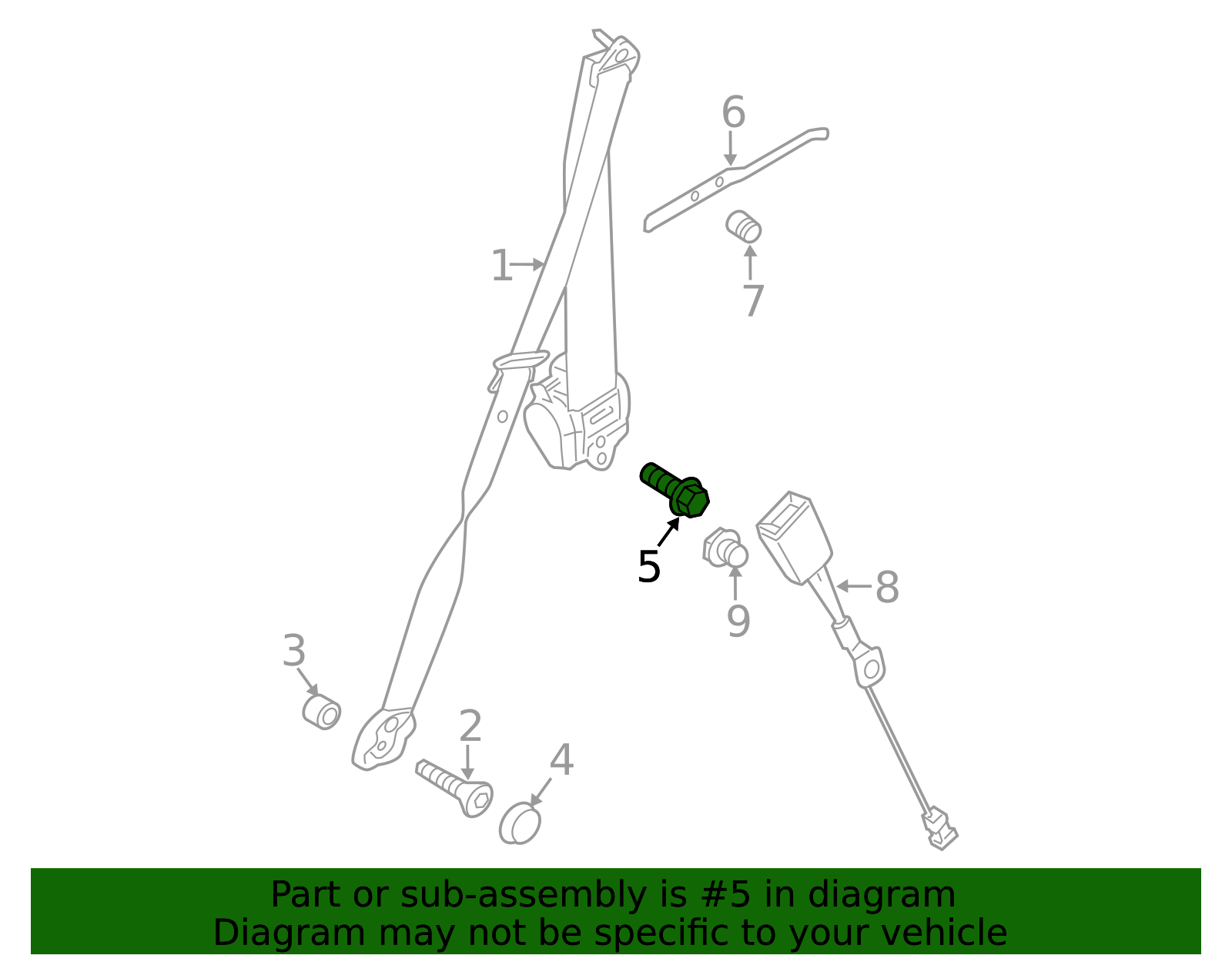 Belt & Retractor Upper Bolt - Porsche (N-910-967-01)