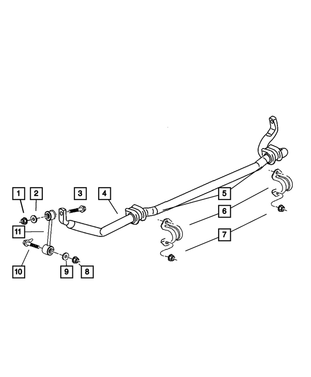 52088660AA - Front Suspension &amp; Drive: Front Sway Bar for Mopar Image