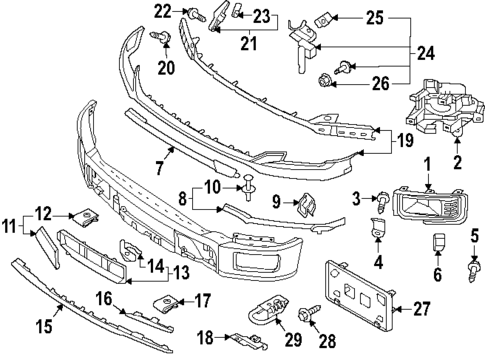 Bumper & Components - Front for 2024 Ford F-150 #0
