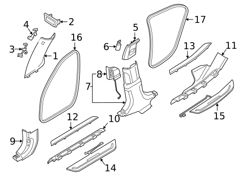 Interior Trim - Pillars for 2021 BMW M760i xDrive #0
