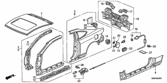 Outer Panel - Rear Panel (Old Style Panel) for 2004 Acura RSX #0