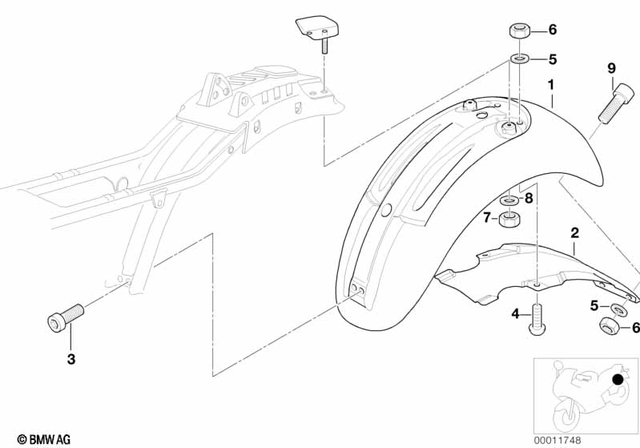 46622328528 - Frame and Mounting Parts: Rear Wheel Cover - Grundiert for BMW-Motorrad Image