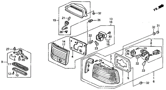 Taillight ('92-'93) for 1993 Honda Accord #0
