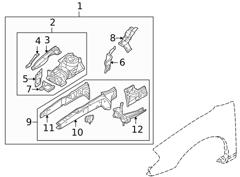 Structural Components & Rails for 2003 Chrysler Sebring #0