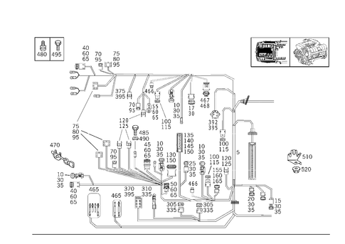 Engine Cable Harness, Body Mounted for 1993 Mercedes-Benz 600SL #0