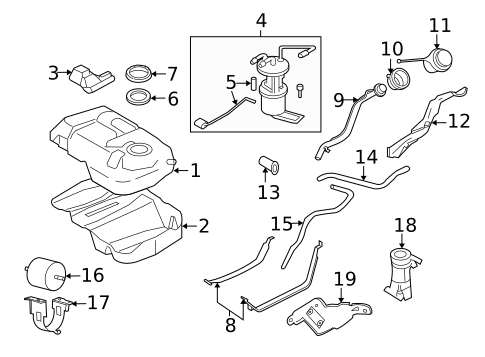 Fuel System Components for 2008 Mercury Mariner #1