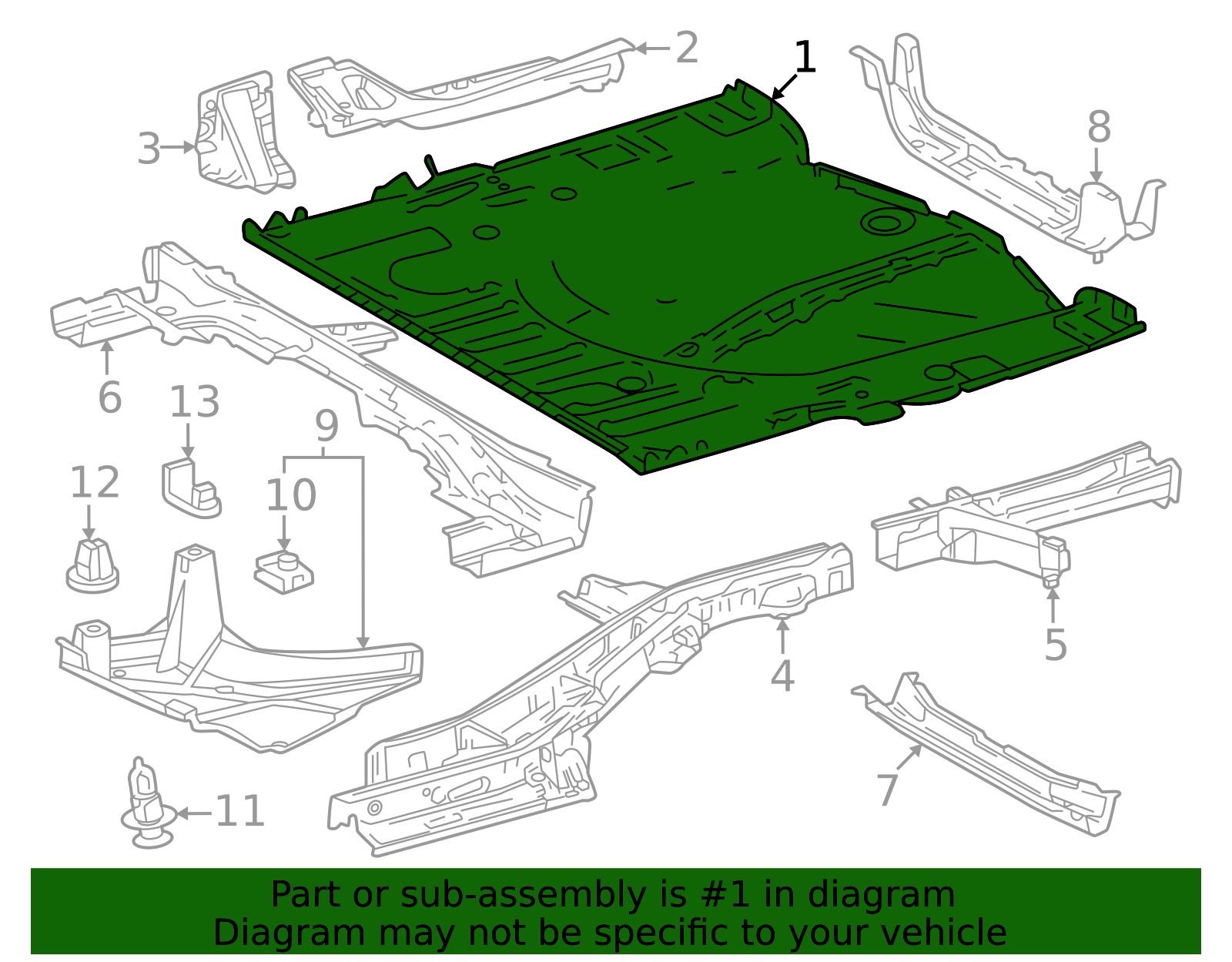 2024-2025 Toyota Grand Highlander Floor Pan 58301-0E910 | Toyota