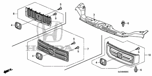 Front Grille (-'11) for 2007 Honda Ridgeline #0