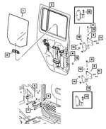 55395734AA - Doors and Related Parts: Rear Door Glass, Right for Jeep: Wrangler, Wrangler JK Image