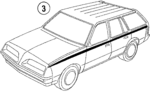 10018400 - Body: Stripe Tape for Pontiac: J2000 Sunbird, Sunbird Image