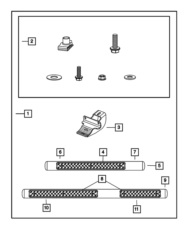 68042258AA - Mopar Accessories - Component Parts: Mounting Hardware Kit for Mopar Image image